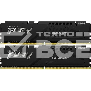 Оперативная память Kingston Fury Beast, DDR5, 32GB (2x16GB), 5200MHz, CL36, радиатор, чёрный