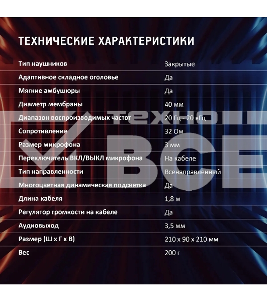 Наушники с микрофоном Оклик HS-L355G черный 1.8м мониторные оголовье (1939807)