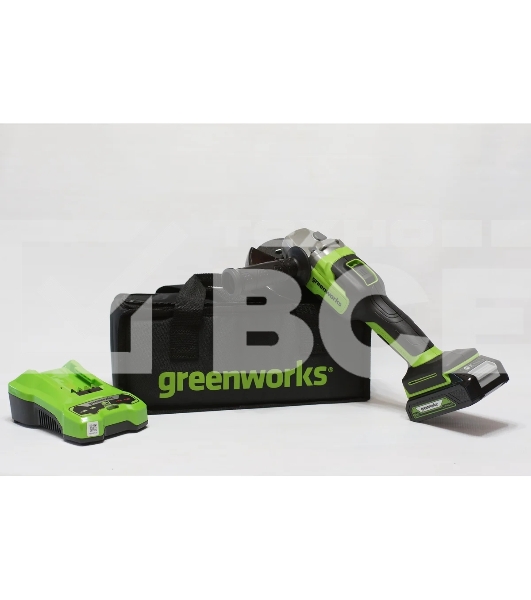 Угловая шлифовальная машина Greenworks 24В, аккумуляторная Greenworks (В комплекте с АКБ 2Ач. и ЗУ) [3200207UA]