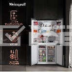 Холодильник Weissgauff WCD 450 INOX GLASS нержавеющая сталь трехкамерный side-by-side 286/141л морозилка снизу, фото3