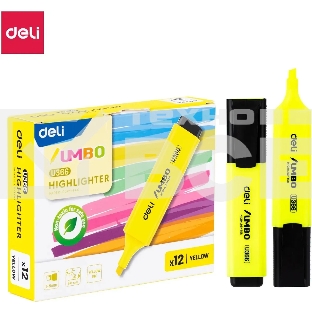 Текстовыделитель Deli EU366-YL Jumbo скошенный пиш. наконечник 1-5мм желтый