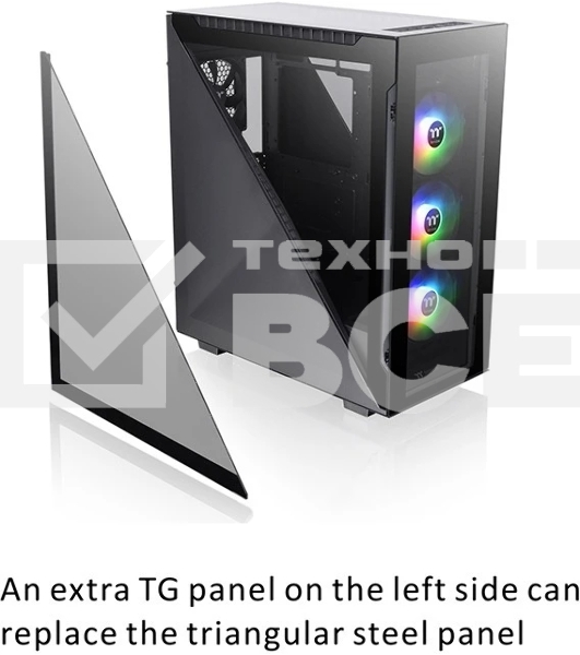 Компьютерный корпус Thermaltake Divider 500 TG ARGb CA-1T4-00M1WN-01 Black/Win/SPCC/Tempered Glass*4/120мм ARGb Fan*3/120мм Standard Fan*1 (527880)