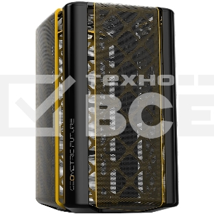 Компьютерный корпус без блока питания Geometric Future Model 2 The Ark, Mini-Tower, no fans, 3xUSB-A 3.0, 1xUSB 3.2 Type-C, mATX, mITX Black/Gold