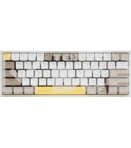 Клавиатура проводная REDRAGON Fizz RU,Rainbow,бежевый/желтый,red свитч