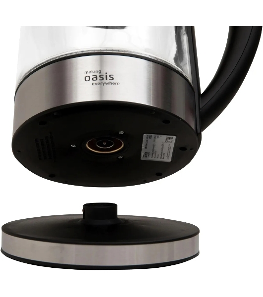 Чайник электрический Oasis K-7GS стальной+черный 1,7л. 2200Вт