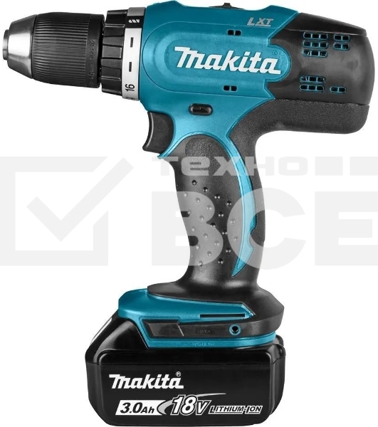 Дрель-шуруповерт аккумуляторная Makita DDF453RFE, Аккумуляторная, 18В, 2 АКБ, Кейс