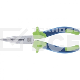 Длинногубцы Сибртех прямые,160 мм, двухкомпонентные рукоятки