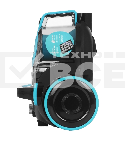 Пылесос BQ VC1810C черный/голубой, 380/1800 Вт, уборка сухая, пылесборник циклон 2.5 л