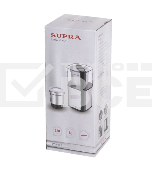 Кофемолка SUPRA CGS-320 300 Вт, 80 г, серебристый