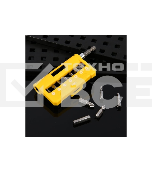 Набор бит 14 шт c держателем Deli DL251201 (SL4,SL5,SL6,PH0,PH1,PH2,PH3,T15,T20,T25,H5,H6,PZ1,PZ2), сталь S2, пласт.держатель