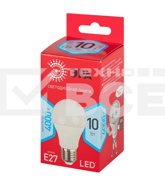 Лампа светодиодная Эра Б0049635 RED LINE LED A60-10W-840-E27 R 10 Вт груша нейтральный белый свет
