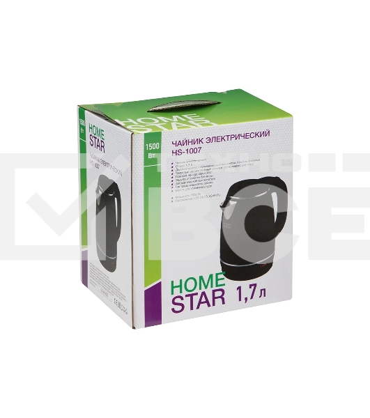 Чайник электрический Homestar HS-1007 черный (107008)