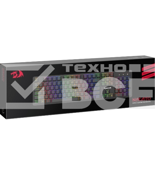 Клавиатура проводная игровая Redragon Nagato RU, RGb, черный, 25 anti-ghost, мемб.