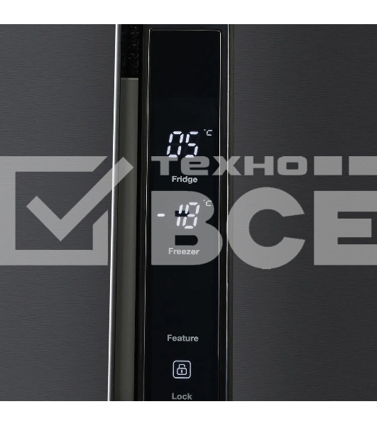 Холодильник Hyundai CS4505F черная сталь двухкамерный Side by Side 271/165л морозилка сбоку