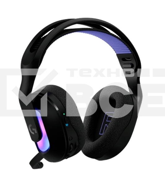 Гарнитура Logitech G522 Lightspeed чёрный, беспроводная + проводная, Bluetooth 5.3/USB, радиус 30 м, подсветка, съёмный микрофон