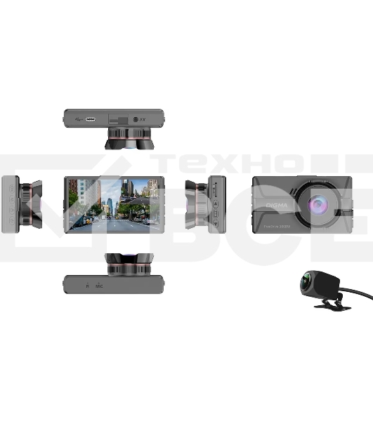 Видеорегистратор Digma FreeDrive 300DW черный 2Mpix 1440x2560 1440p 130гр.