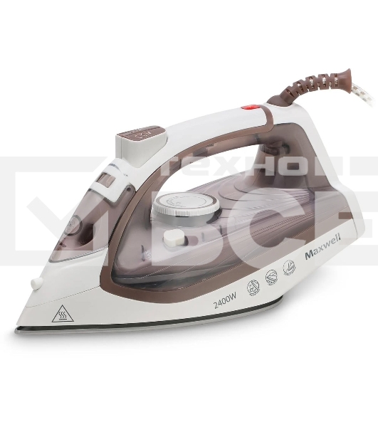 Утюг Maxwell MW-3047, 2400Вт, белый/коричневый