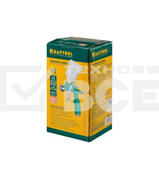 Краскопульт пневматический KRAFTOOL AirKraft Mini 06565-1.0  HVLP, сопло: 1 мм, макс. 130 л/мин