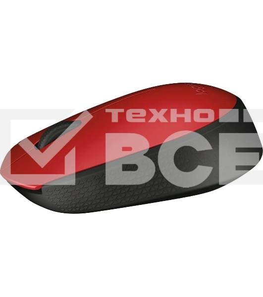 Мышь беспроводная Logitech M170, красный, 1000 dpi, радиоканал, USB, кнопки - 3