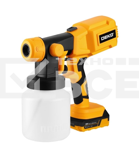 Краскопульт аккумуляторный DEKO SG20DK, 20В, 800 мл, 1x3.0А·ч 083-1133