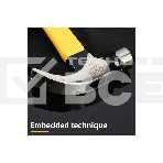 Молоток-гвоздодер Deli DL5002F 450 гр магнит, противоскользящий боек, фиберглассовая рукоять, фото3