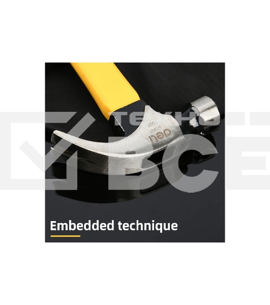 Молоток-гвоздодер Deli DL5002F 450 гр магнит, противоскользящий боек, фиберглассовая рукоять