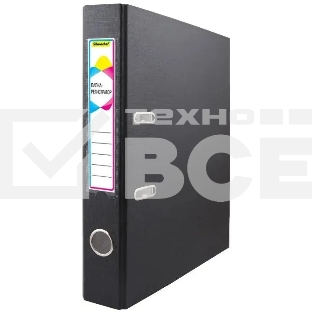 Папка-регистратор Silwerhof 2013382 A4 50мм, ПВХ/бумага черный, без окантовки, сборная (упаковка: 2шт)