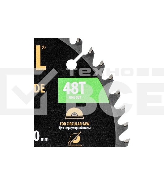 Пильный диск по дереву Denzel ф190 х 30 мм, 48 зубьев, тонкий 733437