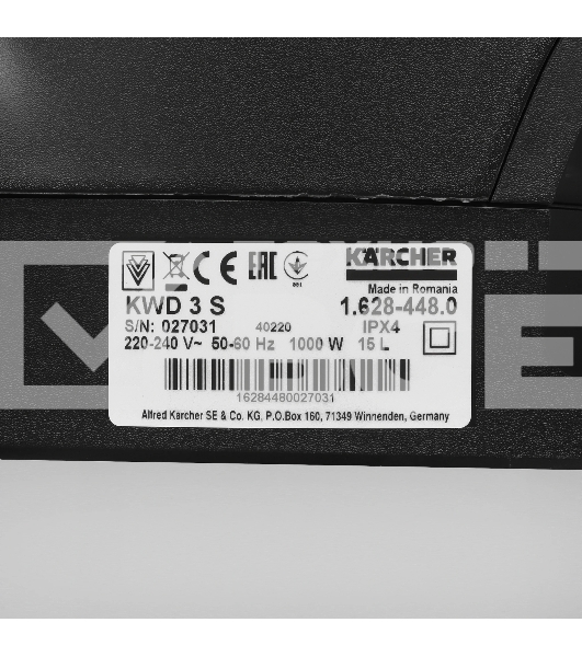 Строительный пылесос Karcher KWD 3 S V-15/4/20 AE *EU (уборка: сухая/влажная) желтый