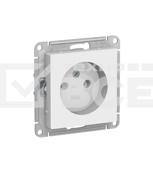 Механизм розетки 1-м СП AtlasDesign без заземл. 16А белый, SchE ATN000141