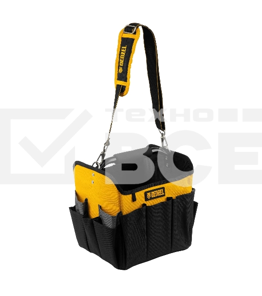 Переноска для инструмента Denzel 260х240х300 мм, 22 кармана, наплечный ремень