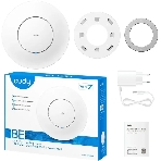 Точка доступа Wi-Fi CUDY BE3600 Wi-Fi 7 2 5G Access Point BE3600 Dual Band Ceiling Mount Wi-Fi 7 Access Point, Chipset Broadcom, 802.11be/ax/ac/a/b/g/n, 2880Mbps at 5GHz +688Mbps at 2.4GHz, 1 x 2.5G RJ45 Port, MU-MIMO, Support 12V DC or 802.3at PoE or Passive PoE, Internal Antennas, 12V DC adapter included, Cudy, фото 1