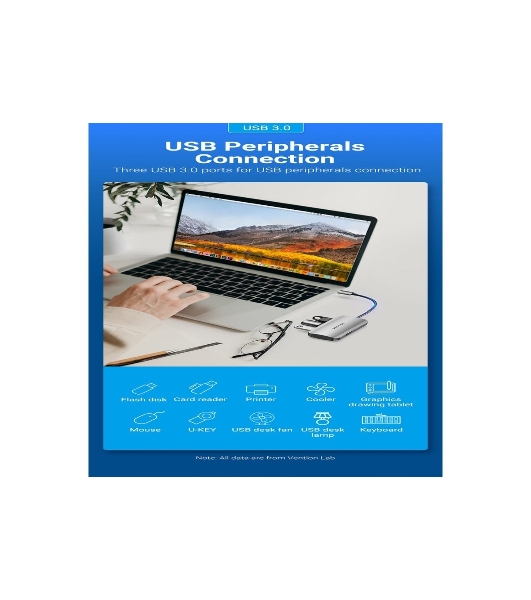 USB-концентратор Vention TNHHB, USB Type-C, USB/SD/TF/PD, USB Type-C