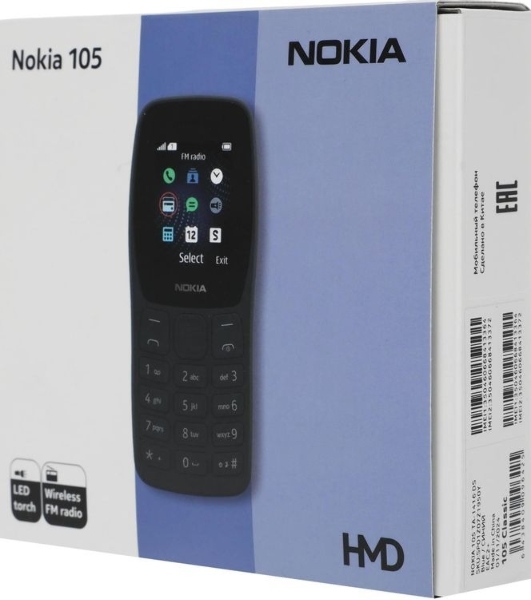 Мобильный телефон Nokia TA-1416 105 DS синий моноблок 2Sim 1.77' 120x160 Series 30+ GSM900/1800 Protect FM