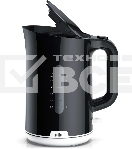 Чайник электрический Braun WK1100BK 1.7л. 2200Вт черный (корпус: пластик)
