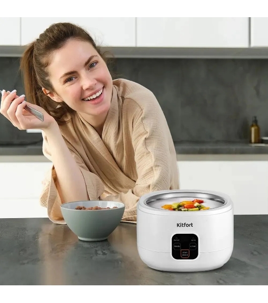 Йогуртница Kitfort КТ-6082 15Вт 1б. 1000мл упр.:электрон. белый