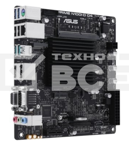 Материнская плата ASUS PRIME N100I-D D4-CSM, BGA1264, SoC, 1xSO-DIMM DDR4, 1xSATA, 1xM.2, 1xPCI-E 3.0 x1, 1xDP, 1xHDMI, 1xVGA, 1x 1Gb LAN, 2xUSB-A 2.0, 2xUSB-A 3.2 Gen 1, 2xUSB-A 3.2 Gen 2, 3x3.5 мм, 7.1, Mini-ITX