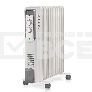 Масляный обогреватель Ballu CUBE BOH/CB-11W (11 секций), белый, 2200 Вт, 27 м2, механический термостат