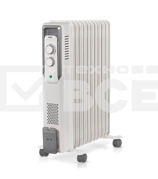 Масляный обогреватель Ballu CUBE BOH/CB-11W (11 секций), белый, 2200 Вт, 27 м2, механический термостат