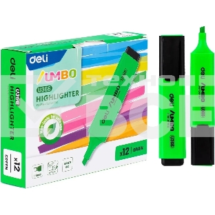 Текстовыделитель Deli EU366-GN Jumbo скошенный пиш. наконечник 1-5мм зеленый