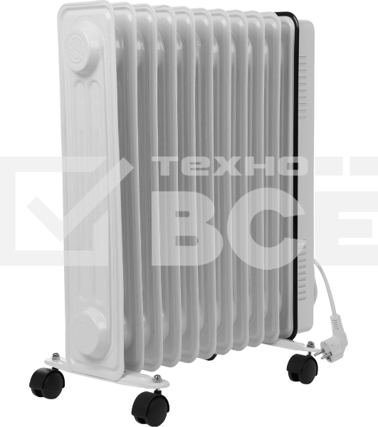Масляный обогреватель Centek CT-6207 (11 секций) белый, 1000/1750/2500 Вт, 25 м2, 3 режима, термостат