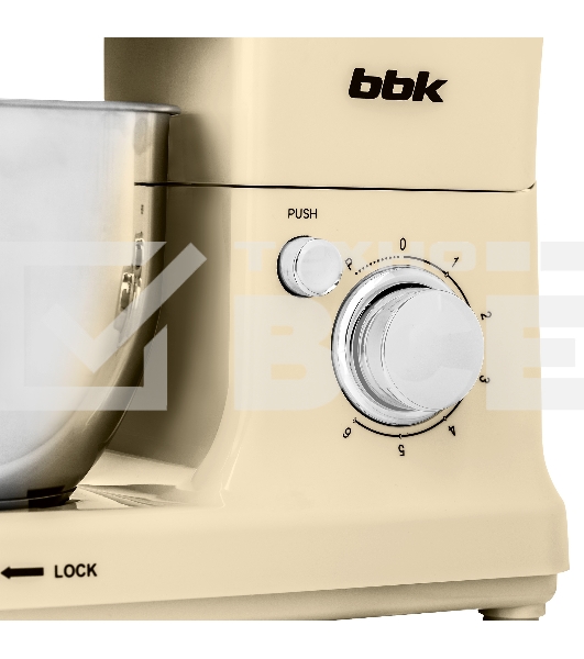 Миксер планетарный BBK KBM1401 бежевый, 1500 Вт, 4 л
