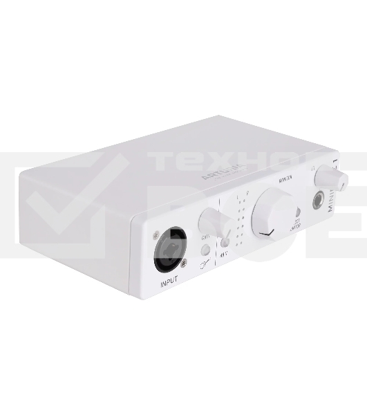 Аудиоинтерфейс USB Arturia MiniFuse 1 White [800111] 24бит/192кГц, комбинированный разъем XLR и 6.3 мм для записи инструментов и вокала с фантомным питанием 48 В, выходы на монитор (L/R Jack), выход для наушников