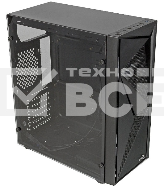 Компьютерный корпус Aerocool/Formula Glider Cosmo V1 без БП, ATX, боковое окно (закаленное стекло), черный
