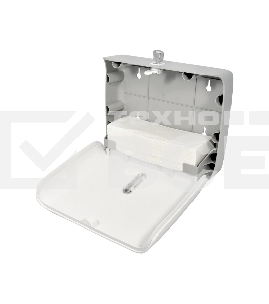 Диспенсер бумажных полотенец Puff-5145 белый, с замком, ABS-пластик