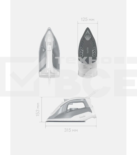 Утюг Tuvio TVC02I беспроводной, с автоотключением, паровой удар 145 г/мин