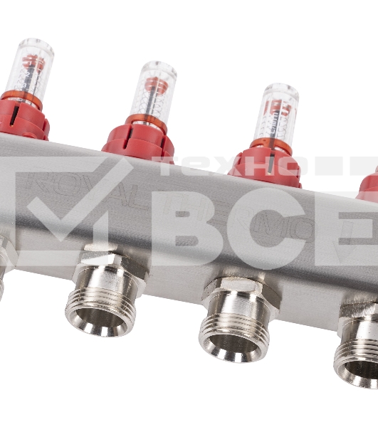 Коллектор Royal Thermo нерж. в сборе с расходомерами 1