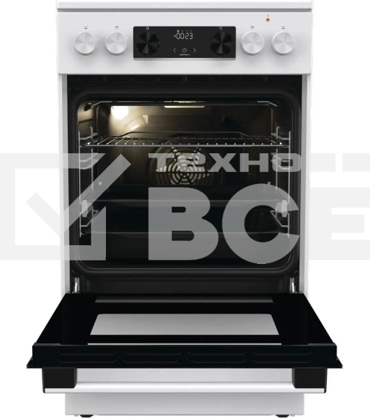 Плита электрическая Gorenje GECS5C70WA белый, конфорок 4 электрических, духовка 70 л, 50 см x 85 см x 59.4 см