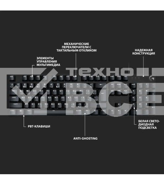 Клавиатура проводная Logitech Gaming Keyboard G413 SE Mechanical - RUS - USB - TACTILE SWITCH черный