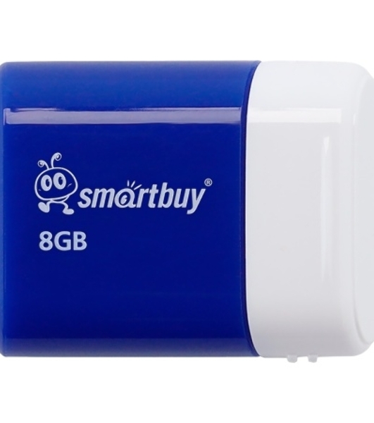 Флешка USB Smartbuy Lara Blue (SB8GBLara-B), 8Gb, USB 2.0, R/W 15/5, белый/синий